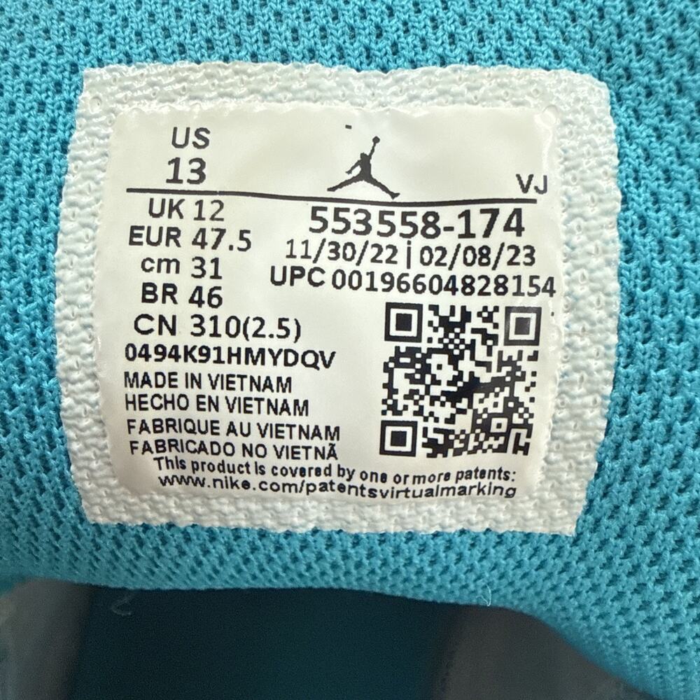 Size 13 Air Jordan 1 Low Aquatone Teal 553558-174 og box - Picture 7 of 10